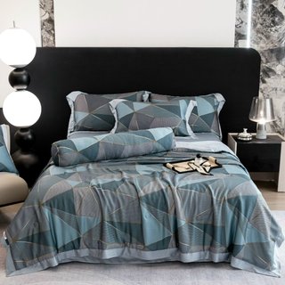 Bộ chăn ga gối lụa Tencel chăn hè 5 món