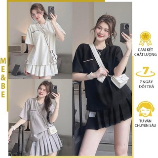 SET ĐẦM VÁY CỘC TAY MÙA HÈ GỒM ÁO PHÔNG VÀ CHÂN VÁY XẾP LI HOT TREND V787 - VÁY THỜI TRANG XINH HÀNG THIẾT KẾ