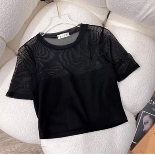 Áo Croptop Lưới Tay Ngắn