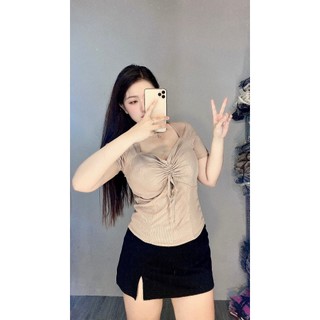 Áo thun rút dây nữ bigsize 60-90kg - A05
