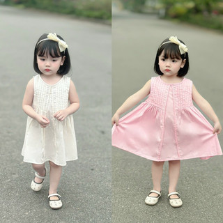 Váy het sát nách màu trơn cho bé gái 1-6tuổi (Mã 00058)