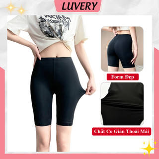 Quần legging lửng nữ luvery lưng cao co giãn thoải mãi, legging đùi nữ lửng co giãn nâng mông siêu tôn dáng qd48