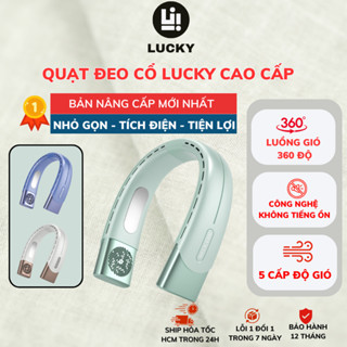 Quạt Đeo Cổ LUCKY Mini, Không Gây Ồn, 5 Cấp Độ, Xoay 360 Độ, Tiện Lợi, Đa Năng QDC02