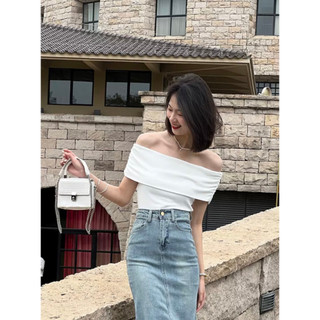 Áo trễ vai chất thun zip co giãn