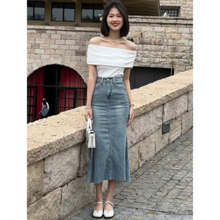 Áo trễ vai chất thun zip co giãn