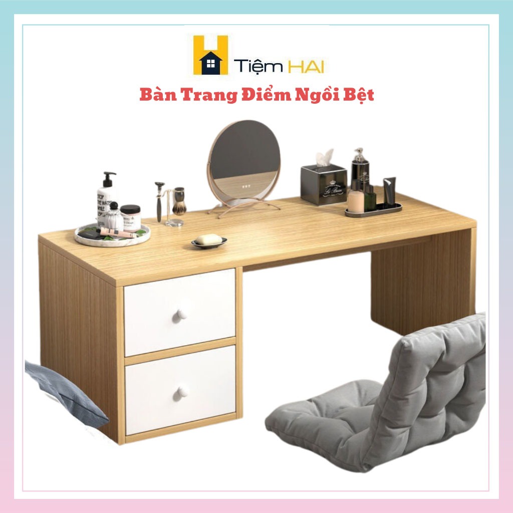 Bàn Trang Điểm Ngồi Bệt Có Ngăn Kéo - Bàn Làm Việc Ngồi Bệt Gỗ MDF Phủ Melamine Cao Cấp Trang Trí