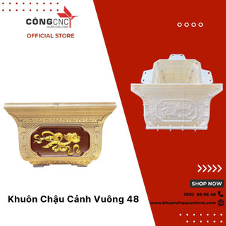 Khuôn Chậu Cảnh Vuông 48 không Chân Đôn
