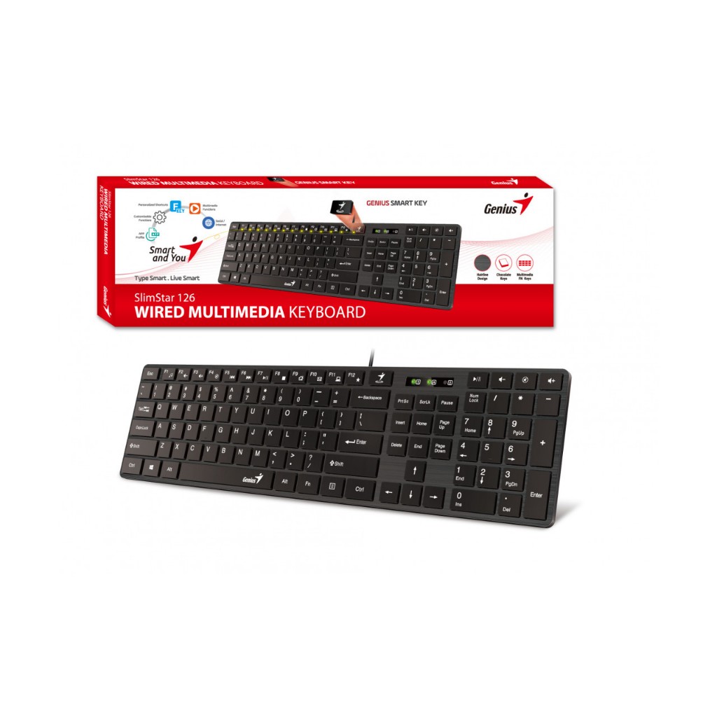 Combo bộ bàn phím và chuột có dây Genius SliimStar C126