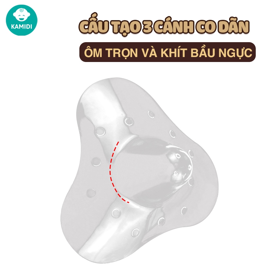 "Núm Ti Kamidi Silicon Co Dãn Mềm Mại Bảo Vệ Đầu Ngực Mẹ, Hỗ Trợ Bé Ti Bình Sữa"