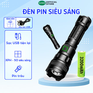 Đèn Pin Sushi Siêu Sáng Tích Hợp Cổng Sạc USB Chống Nước