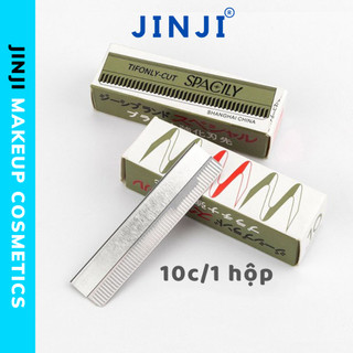 Bộ 10 lưỡi dao cạo lông mày kim loại tiện lợi chống gỉ JINJI