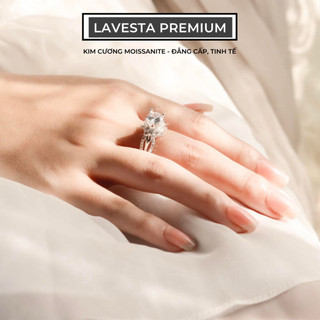 Nhẫn nữ kim cương Moissanite 7-8 ly kiểm định GRA, nhẫn cầu hôn, nhẫn đính hôn LAVESTA KC26 sang trọng