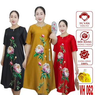 VÁY ĐẦM TRUNG NIÊN #VH063 SANG CHẢNH QUÝ PHÁI, GIÀNH CHO TUỔI TRUNG NIÊN,CHẤT LIỆU LỤA THƯỢNG HẢI CAO CẤP