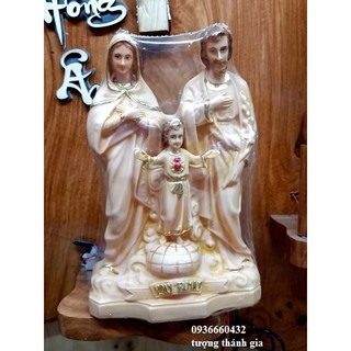 Tượng Thánh Gia Thất 32cm (gia đình thánh gia) chất liệu compositemàu nâu vàng tượng công giáo