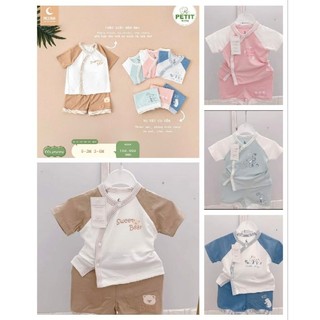 Bộ cộc Moon petit/ bambo cài lệch 0-6m