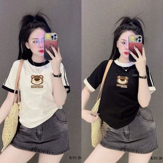 Áo Thun Nữ Baby Tee In Gấu Form babytee xinh