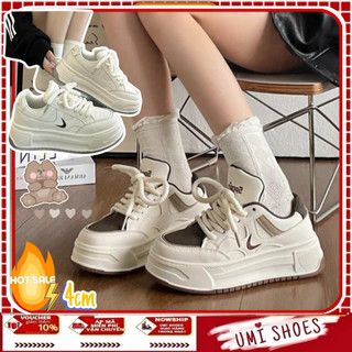 Giày thể thao nữ MOON dây thừng cao 5cm màu trắng/nấu mềm bata mới hot phong cách retro ulzzang đẹp cá tính thời trang