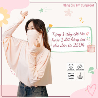 Áo chống nắng hồng dịu cổ cao chống tia UV UPF 50+ bảo vệ tai, cổ và mặt khỏi ánh nắng