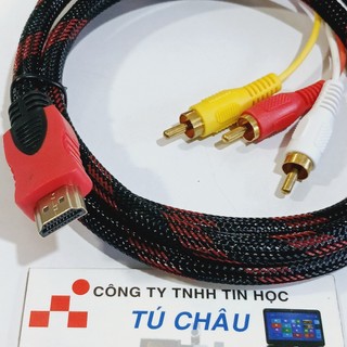 Cáp HDMI ra 3 AV (3RCA): Đầu chuyển ngắn 3 AV Cái /  Cáp dài 1.5m 3 AV Đực