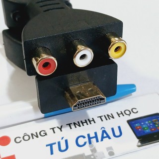 Cáp HDMI ra 3 AV (3RCA): Đầu chuyển ngắn 3 AV Cái /  Cáp dài 1.5m 3 AV Đực