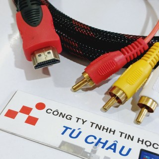 Cáp HDMI ra 3 AV (3RCA) (Đầu chuyển (3 AV Cái) /  Cáp dài 1.5m (3 AV Đực))