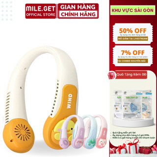 Quạt Đeo Cổ Không Cánh Mini, Quạt Mini Tích Điện Đeo Cổ 3D Wind 3 Cấp Độ Gió Thiết Kế Không Cánh Quạt, Bảo Hành 12 Tháng