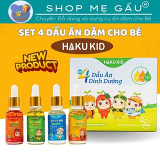 Dầu Ăn Dinh Dưỡng HAKU KID Cho Bé Ăn Dặm - SET 4 Chai (Dầu Óc Chó, Dầu Gấu, Dầu Oliu, Dầu Cá Hồi)