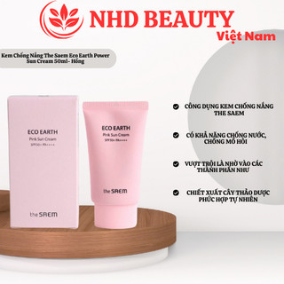 Kem Chống Nắng The Saem Eco Earth Power Sun Cream 50ml- Hồng