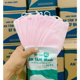 [Tặng kem 10 cái 5D] Thùng 150 cái và 300 cái (1 thùng) khẩu trang 4D An Tâm Mask KF 94