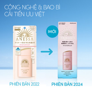  Sữa chống nắng dịu nhẹ cho da nhạy cảm Anessa Perfect UV Sunscreen Mild Milk 60ml