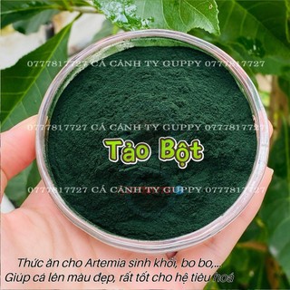 50g tảo xoắn dạng bột cho cá ,artemia sinh khối ăn - thức ăn cá tảo bột xoắn