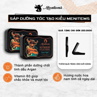 Combo Sáp dưỡng tạo kiểu Menitems Perfect Night, sáp vuốt tóc giữ nếp tạo kiểu tự nhiên đến 10H