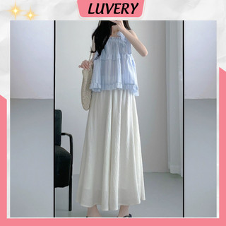 Quần đũi nữ bigsize ống cực rộng chất đũi Quần giả váy lửng 2 lớp cạp cao lưng chun tiện lợi mát mẻ che khuyết điểm QD49
