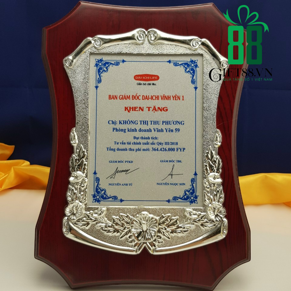 Kỷ niệm chương cuốn đứng, kỷ niệm chương danh nghiệp, kỷ niệm chương gỗ đồng