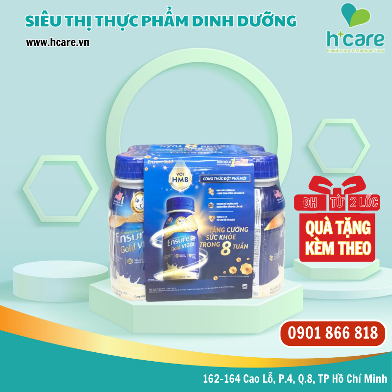 [Lốc 6 chai] Sữa pha sẵn Abbott Ensure Gold Vigor 237ml - Tăng cường sức khỏe cho người già, người mới ốm dậy