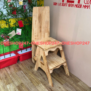 Ghế Thang Bằng Gỗ Cao Su - Gấp Gọn Thông Minh Tiện Lợi, Hỗ Trợ Lấy Đồ Trên Cao