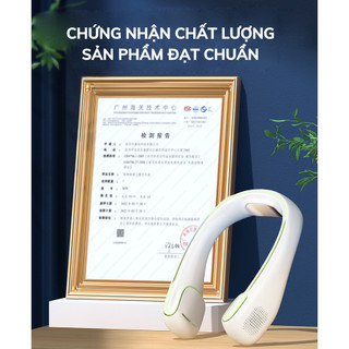Quạt đeo cổ mini tích điện không cánh GODWELL 3 chế độ gió pin sạc USB dung lượng 4000mAh