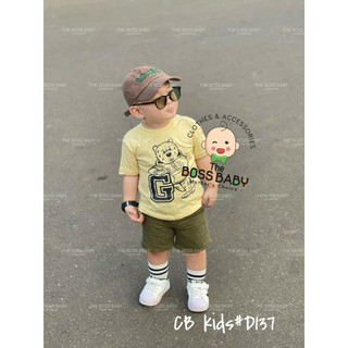 Set bộ gấu áo cotton quần kaki mềm cho bé trai