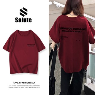 Salute Áo phông Đỏ mận nam nữ thời trang ngầu áo thun local brand unisex form rộng In Chữ Y0447