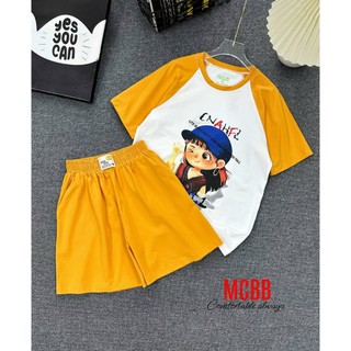 Mcbb 9-24kg 100% cotton bộ đồ bé gái áo phông bé gái quần short đùi áo thun bộ cộc tay quần áo bé gái set quần áo trẻ em