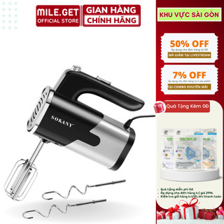Máy đánh trứng cầm tay sokany sk-6621, máy đánh trộn bột công suất 600w với 5 cấp độ tặng 3 đầu đánh, bảo hành 12 tháng