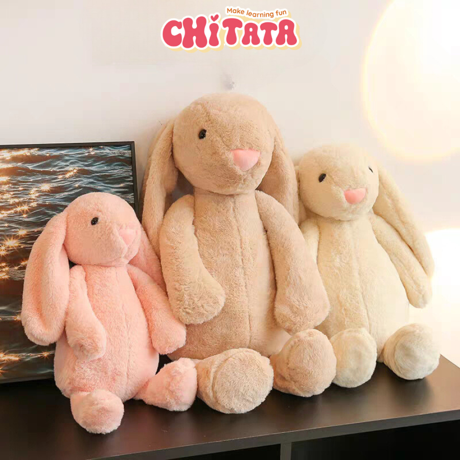 Jellycat Gấu bông Pamela cho bé sơ sinh ôm ngủ mềm mịn không xù thỏ bông tai dài gấu bông cho trẻ