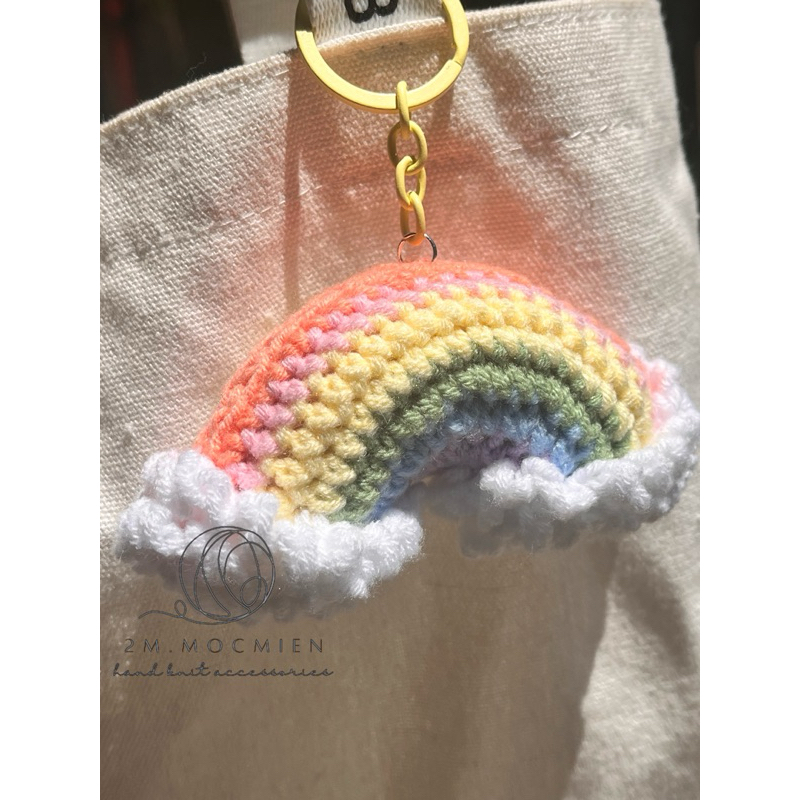 móc khoá len CẦU VỒNG MÂY - HandMade