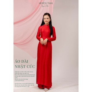 HUYENTHAI | Áo dài truyền thống dáng eo đỏ