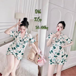 Đồ bộ Đũi xốp bèo 50-90kg bigsize mềm mịn