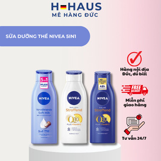 Dưỡng thể Nivea Q10 Vitamin C và dưỡng thể Nivea 5in1,giúp mềm mại da cân bằng độ ẩm, tăng đàn hồi 400 ml – Nội địa Đức