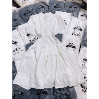 ĐẦM MIDI REN PLI BỤNG