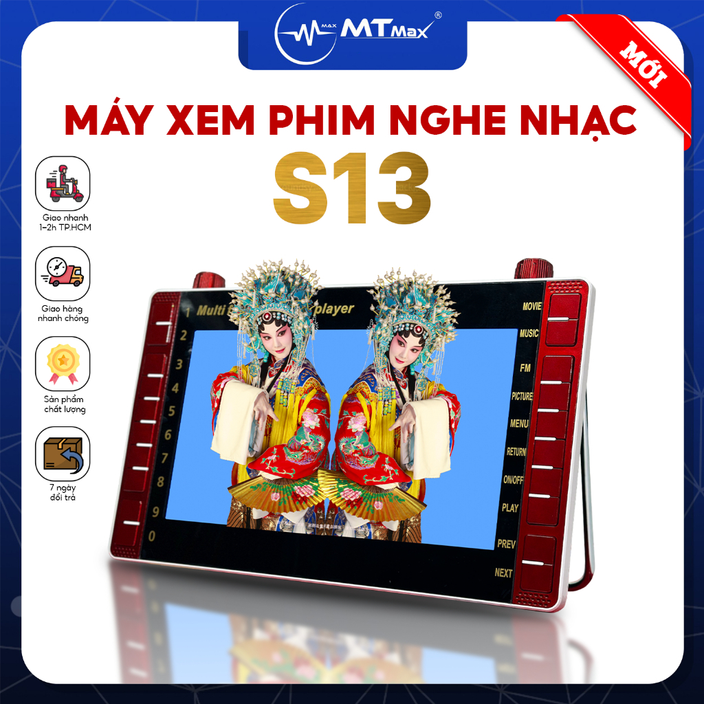Máy Nghe Nhạc MP4 - Màn Hình Lớn 13 INCH, Kết Nối Thông Qua USB Thẻ Nhớ, Xem Phim - Đọc Báo
