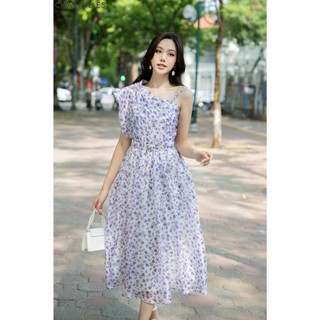 Đầm charmilles hoa nhí dây vai tím 23md234bo