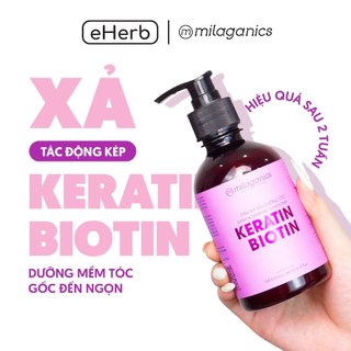 Dầu xả tóc biotin & keratin 4% siêu tăng cường mọc tóc, ngừa rụng tóc, kích thích dài tóc MILAGANICS 250ml (Chai)
